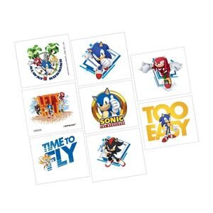 Sonic Hedgehog Temporary Tattoos Sega Video Game Kids Birthday Party Favor